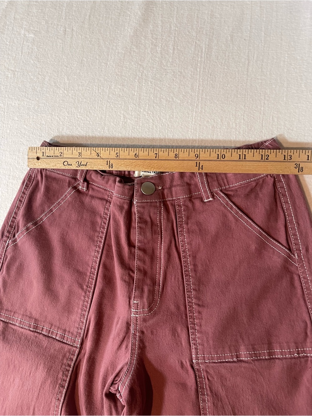 Rachel Paige Wide Leg Utility Cargo Pants in Dusty Rose Y2K Size M - Picture 13 of 14